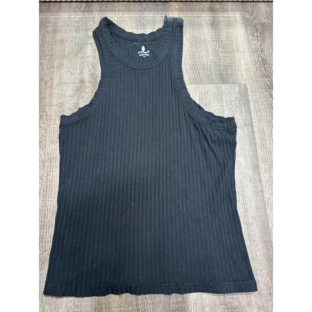 Free People Movement Ribbed Racerback Tank Top Black Size Large